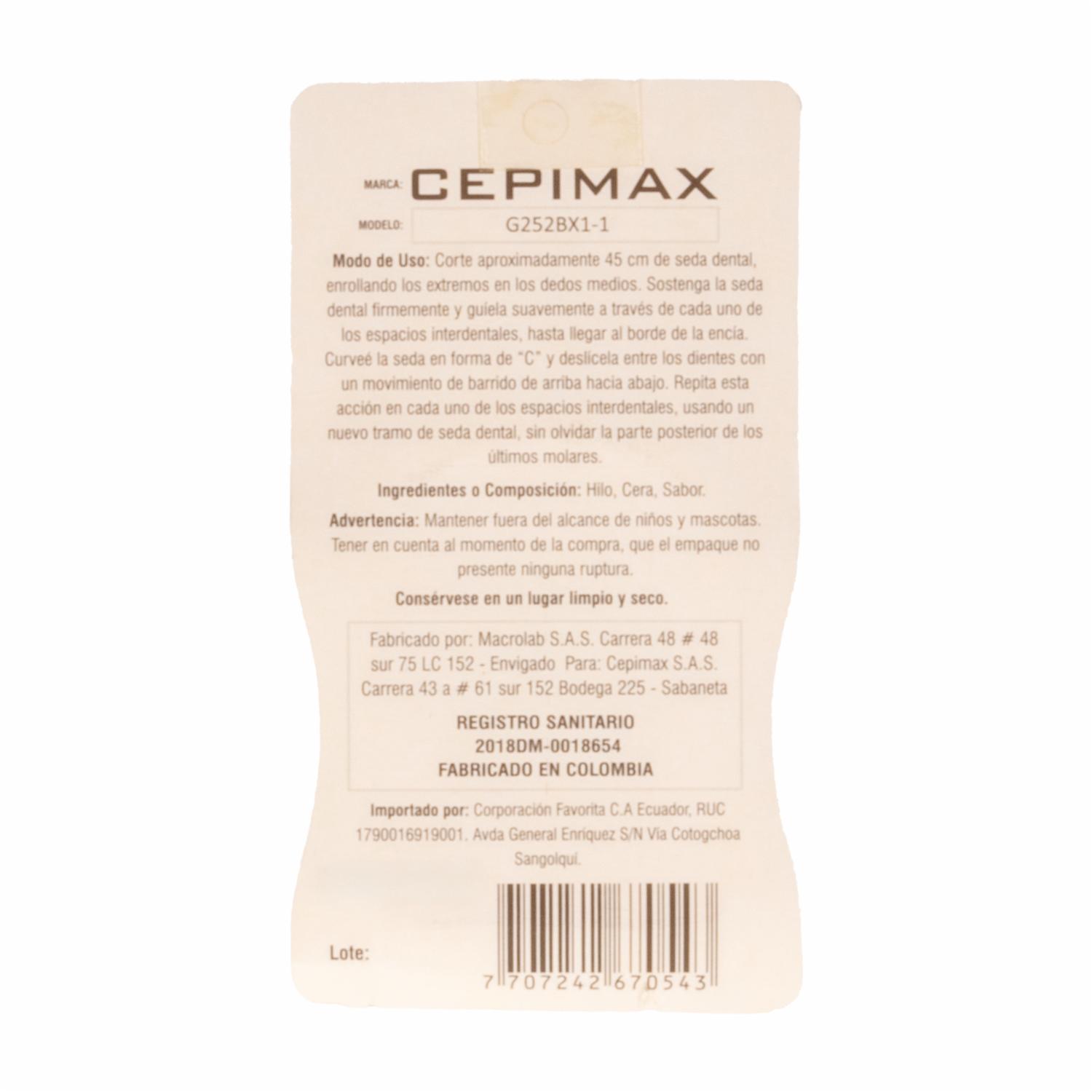 Seda Dental Sabor A Canela CEPIMAX 50 M - Imagen 2