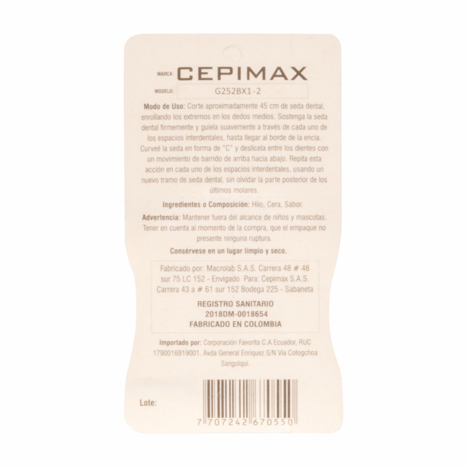 Seda Dental Sabor A Menta CEPIMAX 50 M - Imagen 2