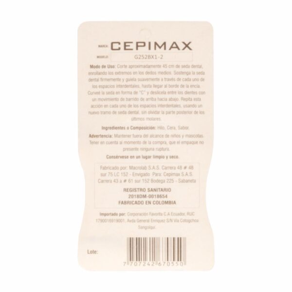Seda Dental Sabor A Menta CEPIMAX 50 M - Imagen 2