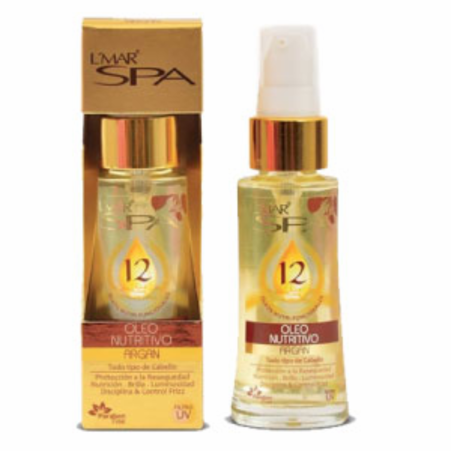 Tratamiento De Cabello Oleo Nutritivo Argán Con Filtro Uv L'MAR 38 Ml - Imagen 2