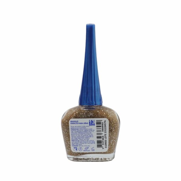 Esmalte De Uñas Granizado Dorado MASGLO 13.5 Ml - Imagen 2