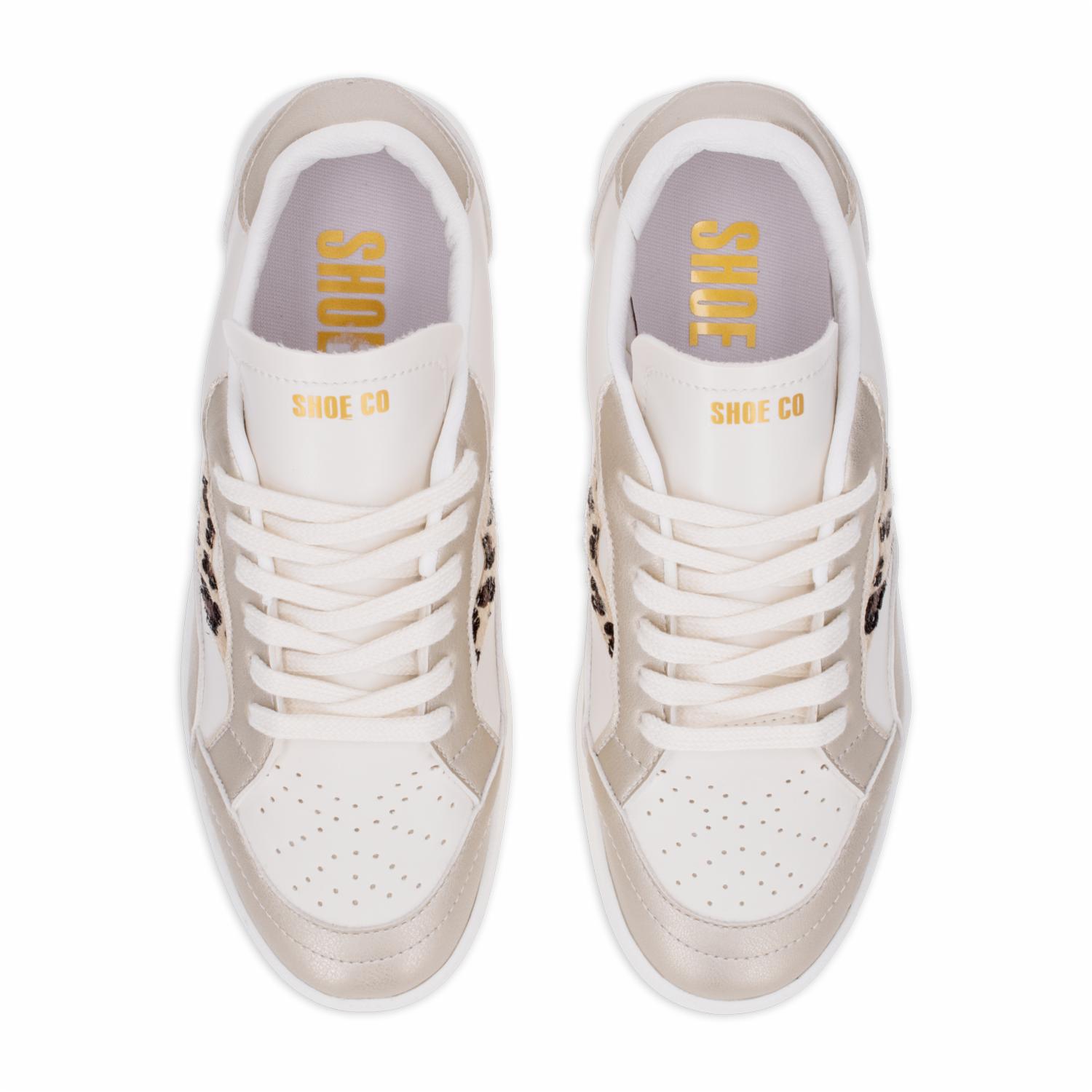 Zapato Deportivo Urbano Barú Blanco Con Dorado SHOE CO - Imagen 2