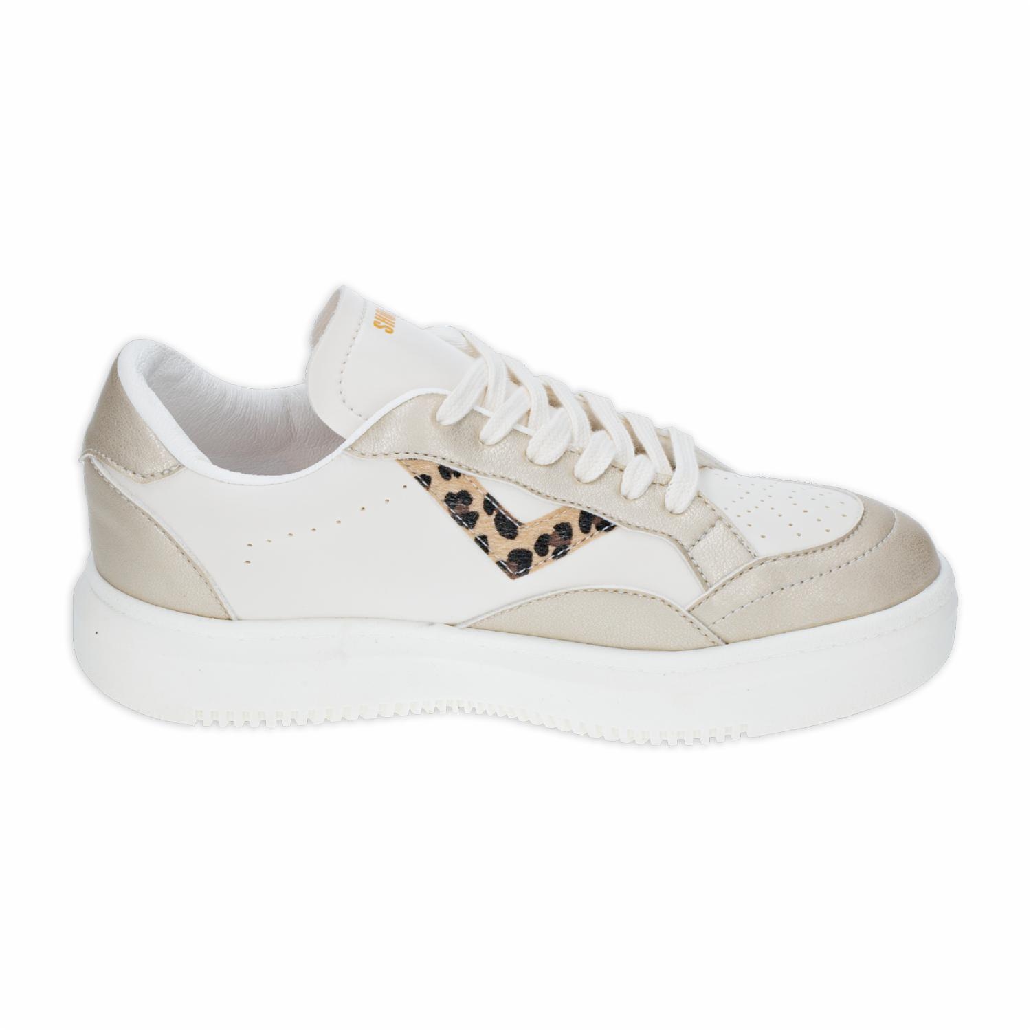 Zapato Deportivo Urbano Barú Blanco Con Dorado SHOE CO - Imagen 4