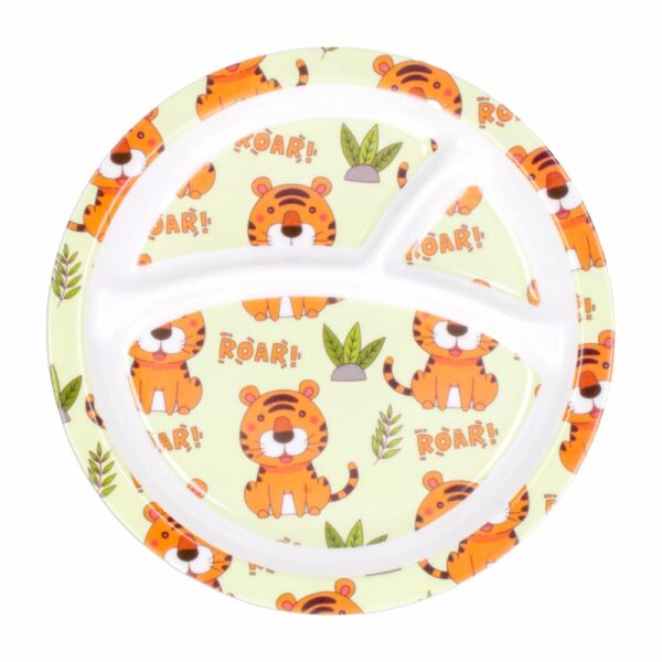 Plato Infantil Con Compartimiento Triple Diseño Tigre VAJILLAS SABANA Unidad - Imagen 2