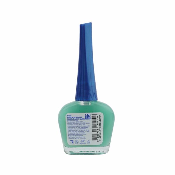 Tratamiento Para Uñas Base Fortalecedora De Ajo Y Limón MASGLO 13.5 Ml - Imagen 2