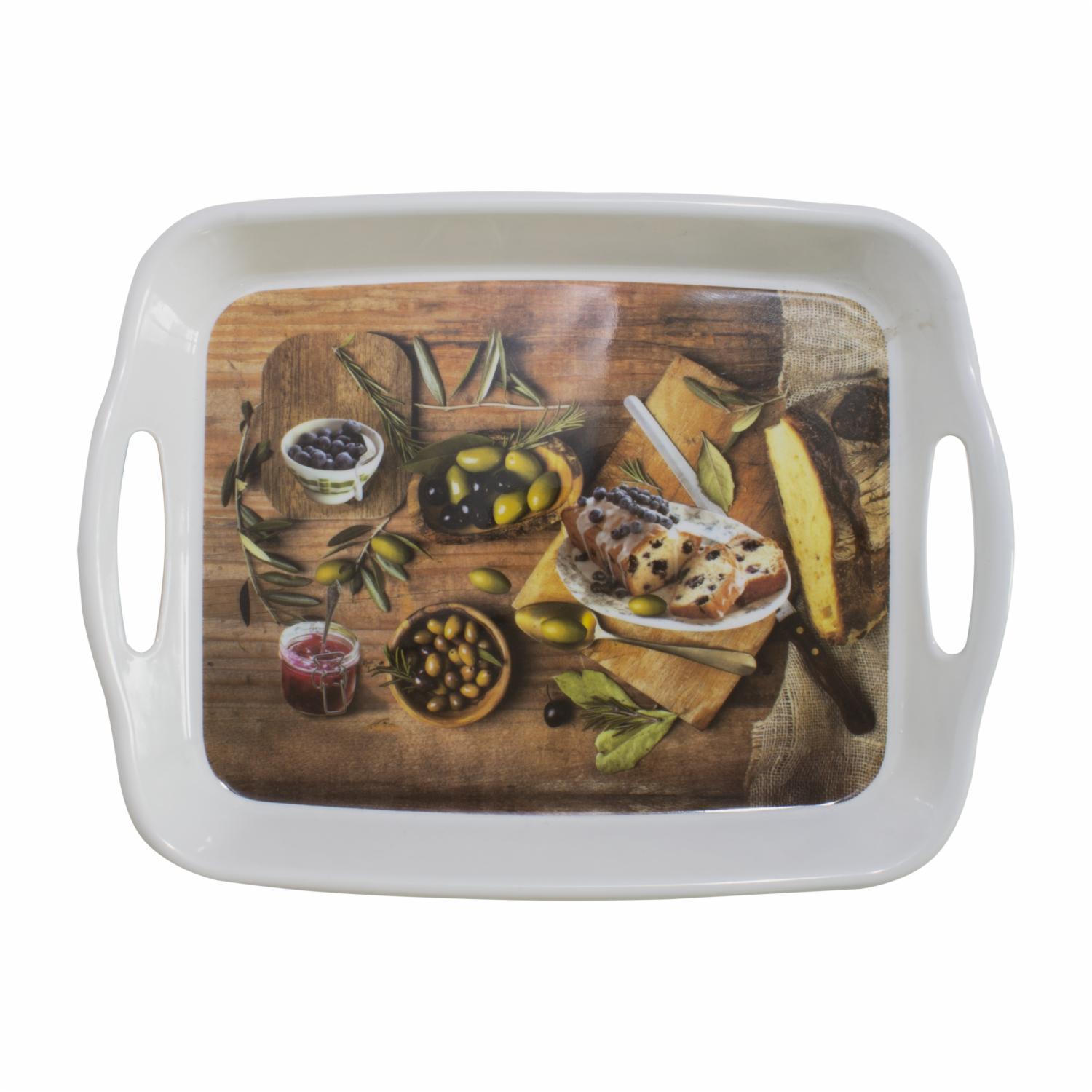 Bandeja Rectangular Borde Redondo Mediana Diseño VAJILLAS SABANA Unidad - Imagen 2