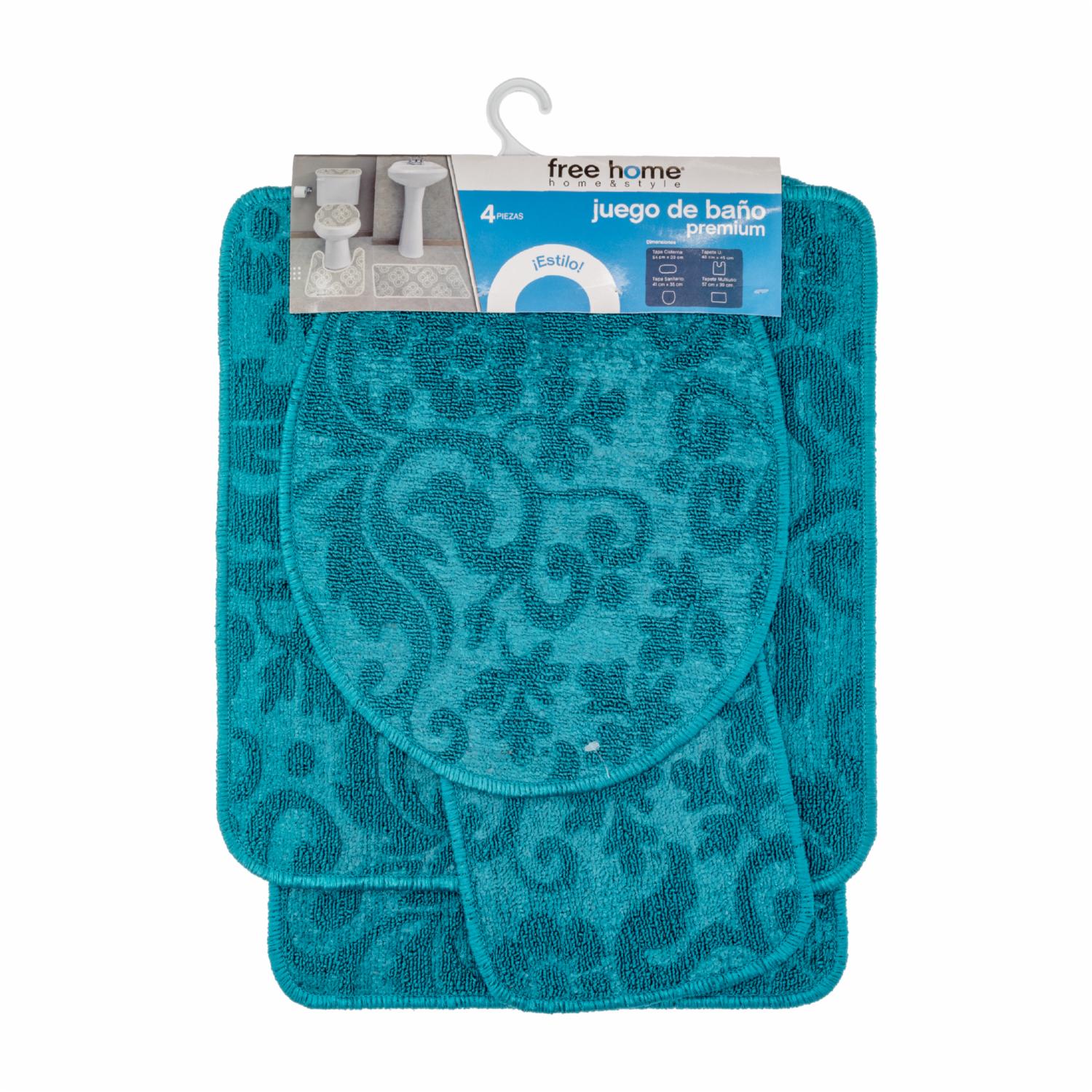 Set De Baño Premium Aguamarina FREE HOME 4 Piezas