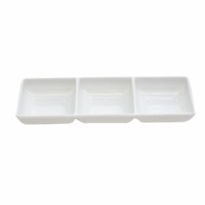 Salsera Cuadrada Tres Compartimientos Blanca VAJILLAS SABANA 22 X 7 5 X 2 5 Cm