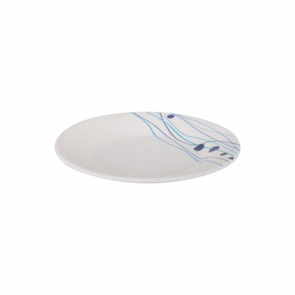 Plato Circular Plano Pequeño Raya Azul VAJILLAS SABANA 15 X 15 Cm