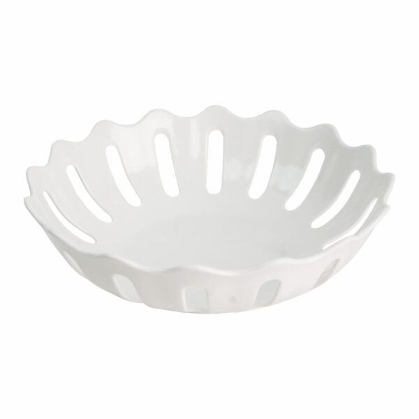 Frutero En Ondas Blanco VAJILLAS SABANA 25,5 X 25,5 Cm
