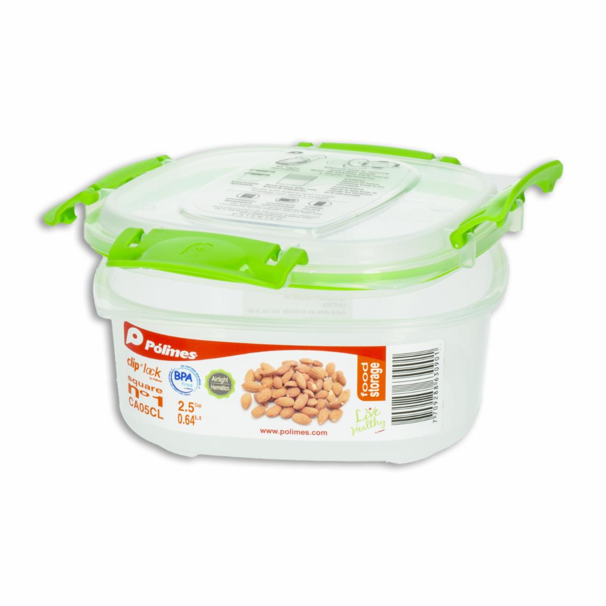Repostero Plástico Clip N’ Lock Square N1 PÓLIMES 0,64 Litros