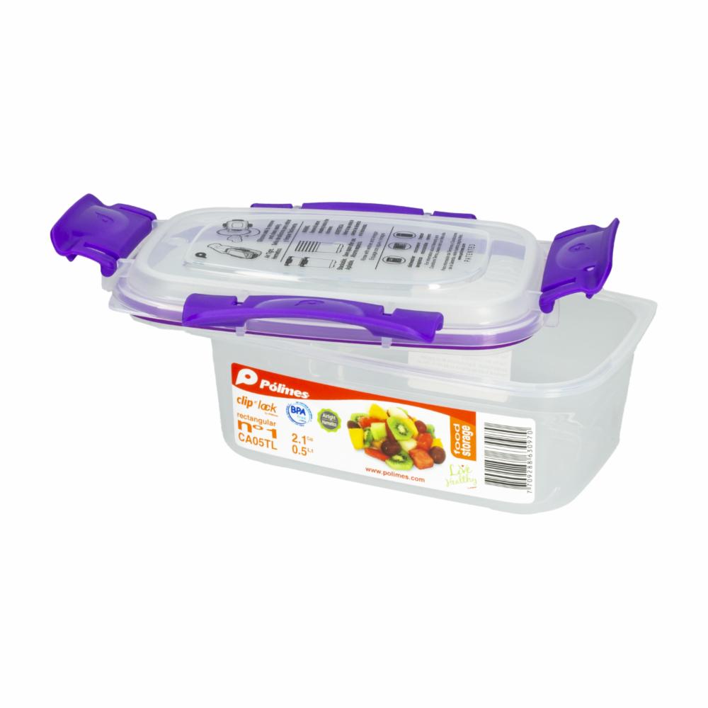 Repostero Clip N' Lock Rectangular N1 PÓLIMES 0,5 Litros - Imagen 2