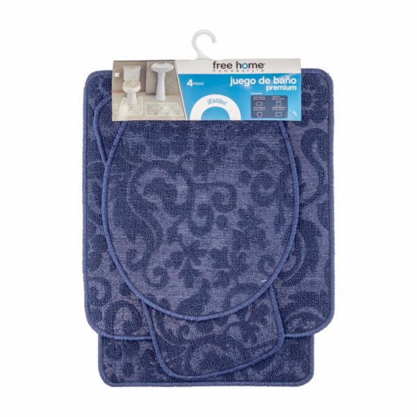 Set De Baño Premium Azul Oscuro FREE HOME 4 Piezas - Imagen 6