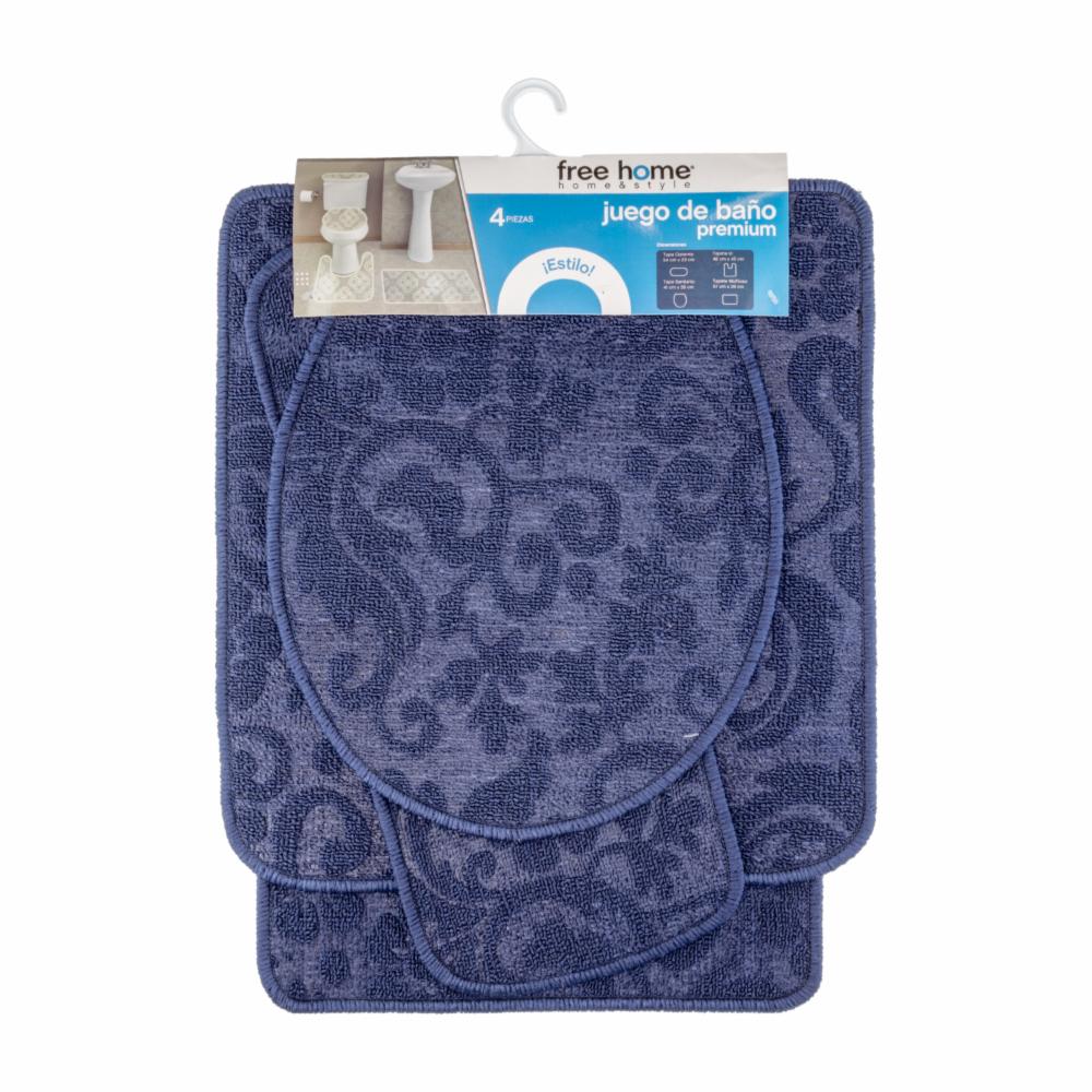 Set De Baño Premium Azul Oscuro FREE HOME 4 Piezas - Imagen 2