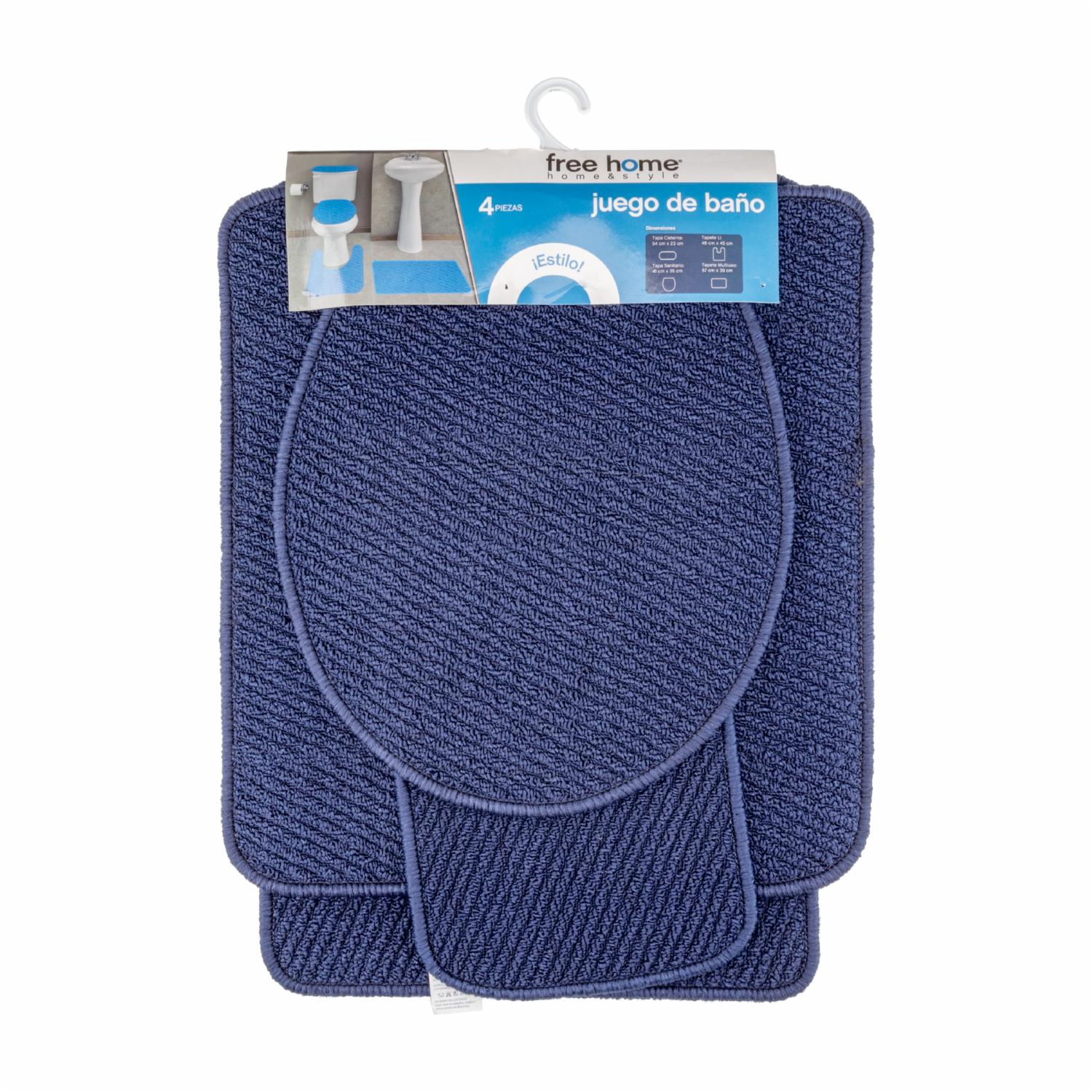 Set De Baño Azul Oscuro FREE HOME 4 Piezas