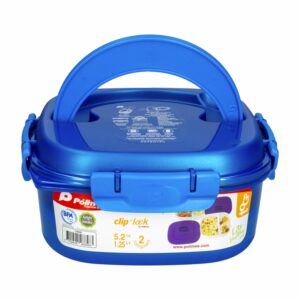 Repostero Plástico ToGo Clip N' Lock Cuadrado Con Divisiones PÓLIMES 1,25 Litros