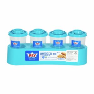 Set Condimenteros Criollos Con Bandeja EL REY x 4 Piezas