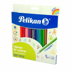 Lápices De Colores Triangulares Trazo Suave PELIKAN X 24 Uds