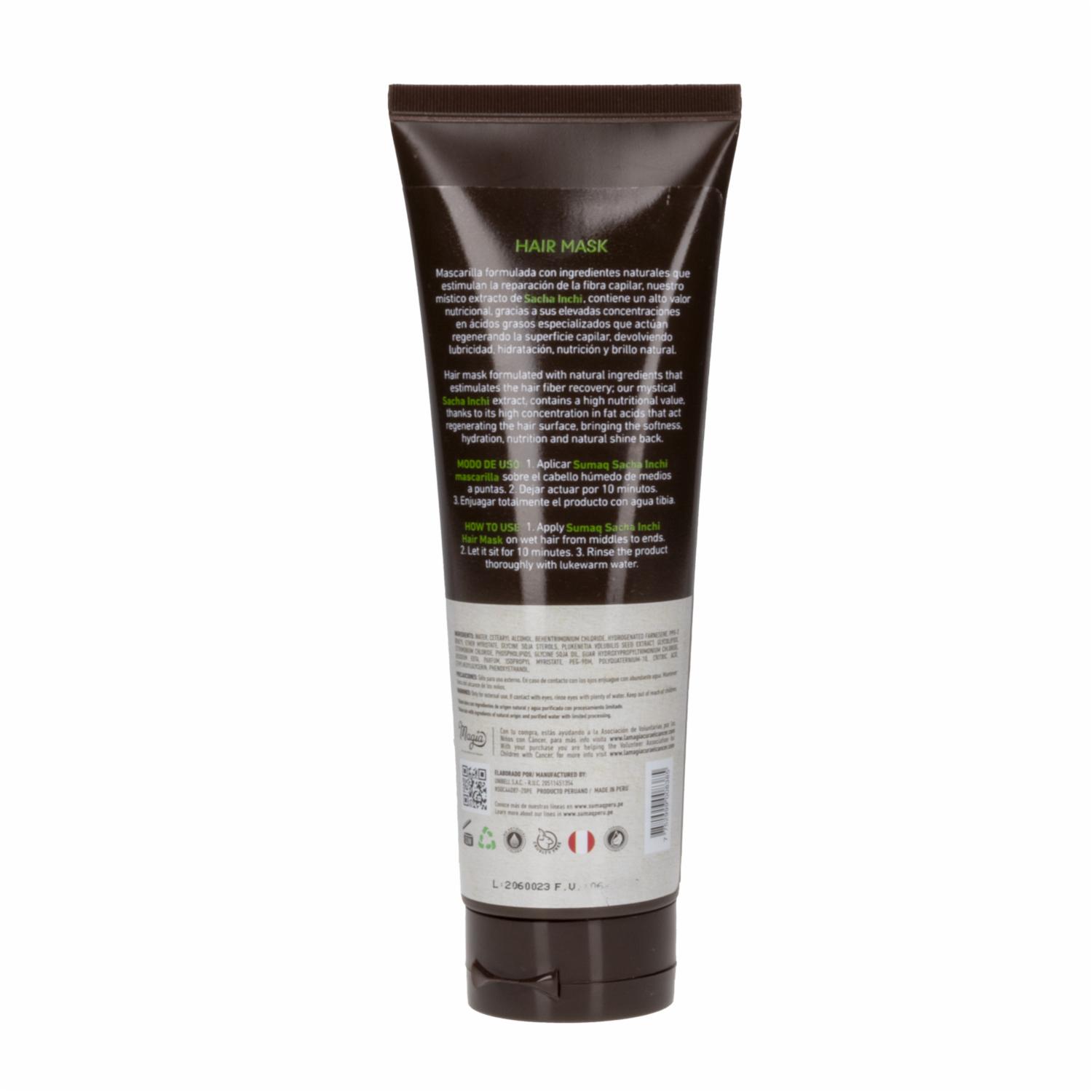 Mascara Capilar Con Sacha Inchi Para Cabellos Lisos SUMAQ 250 G