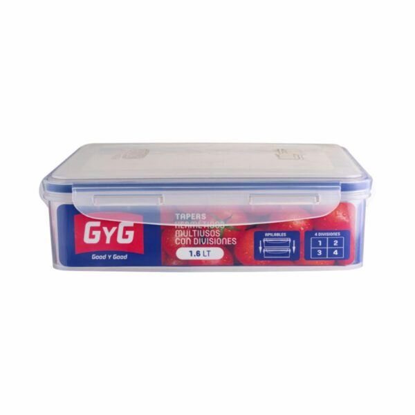 Recipiente Good&Good Rectangular 4 Divisiones BASSA 1,6 L