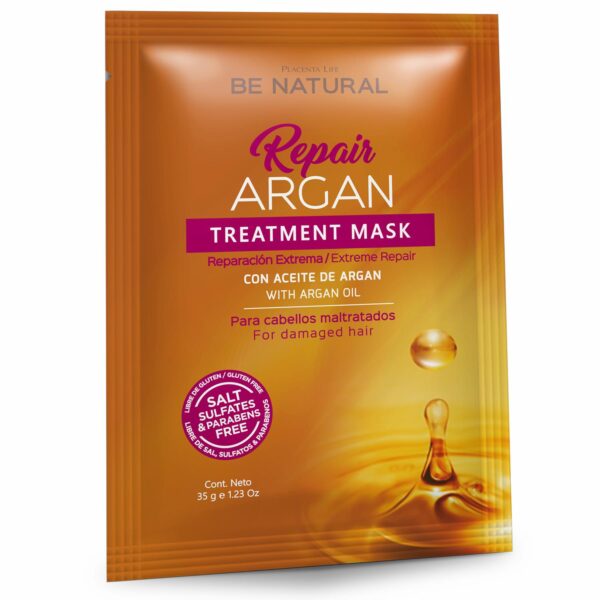 Tratamiento Capilar Reparación Extrema Con Argán BE NATURAL 35 G