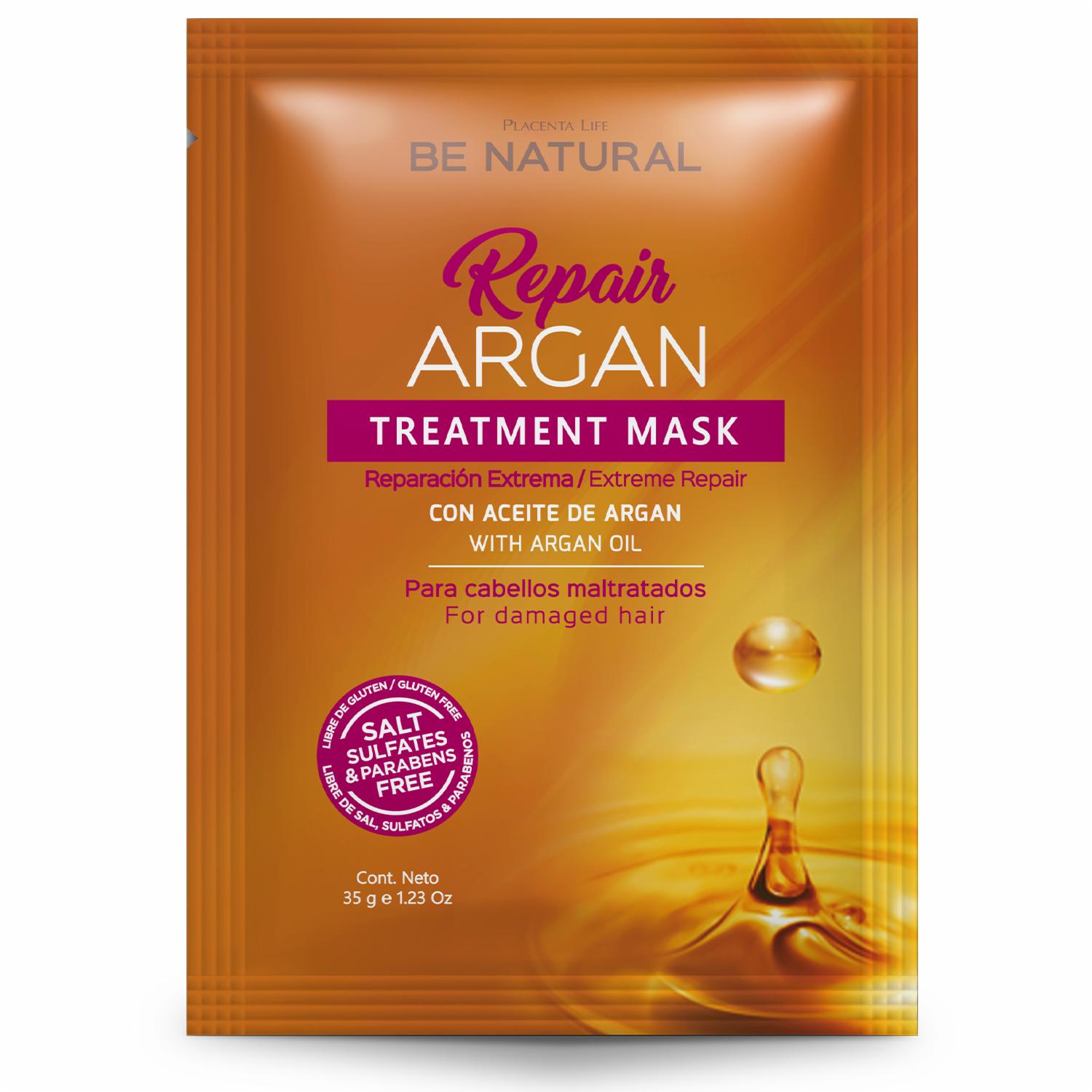 Tratamiento Capilar Reparación Extrema Con Argán BE NATURAL 35 G - Imagen 2