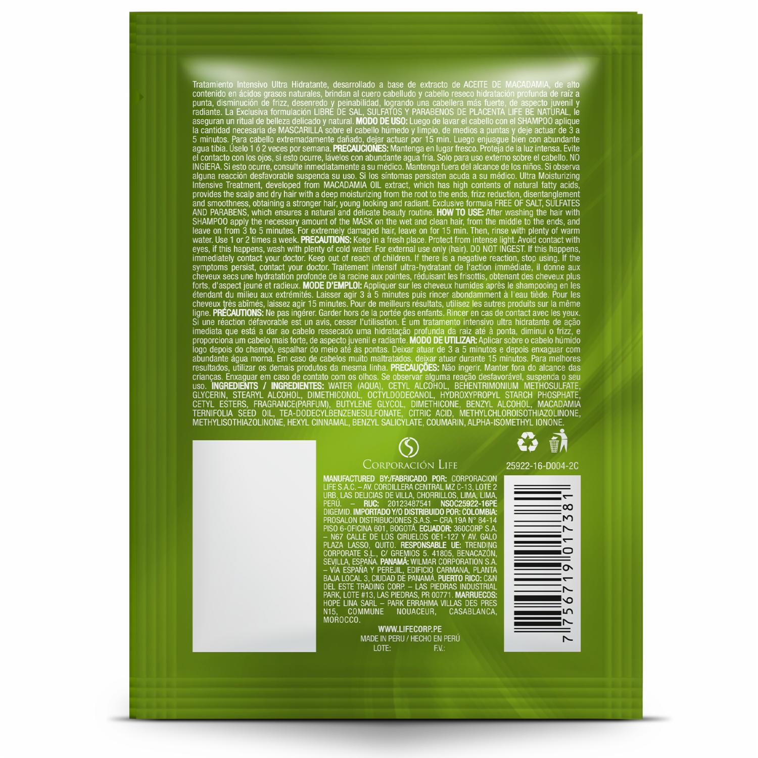 Tratamiento Capilar Hidratación Profunda Hydramacadamia BE NATURAL 35 G - Imagen 2