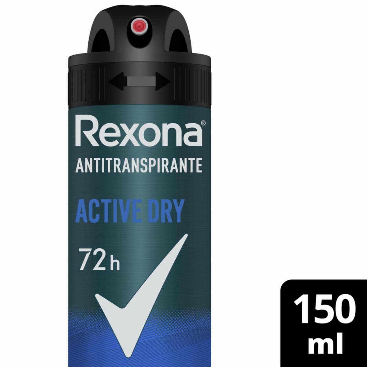 Desodorante En Aerosol Para Caballero Active Dry REXONA 150 Ml - Imagen 3
