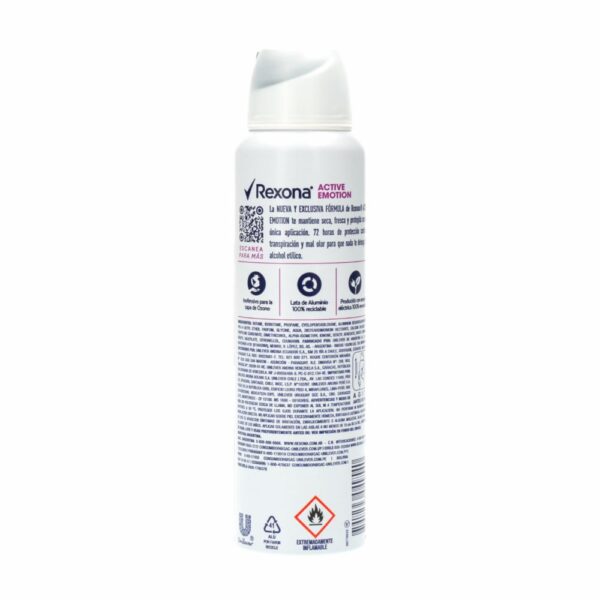 Antitranspirante En Aerosol Active Emotion Protección De 72 Horas REXONA 150 Ml - Imagen 2