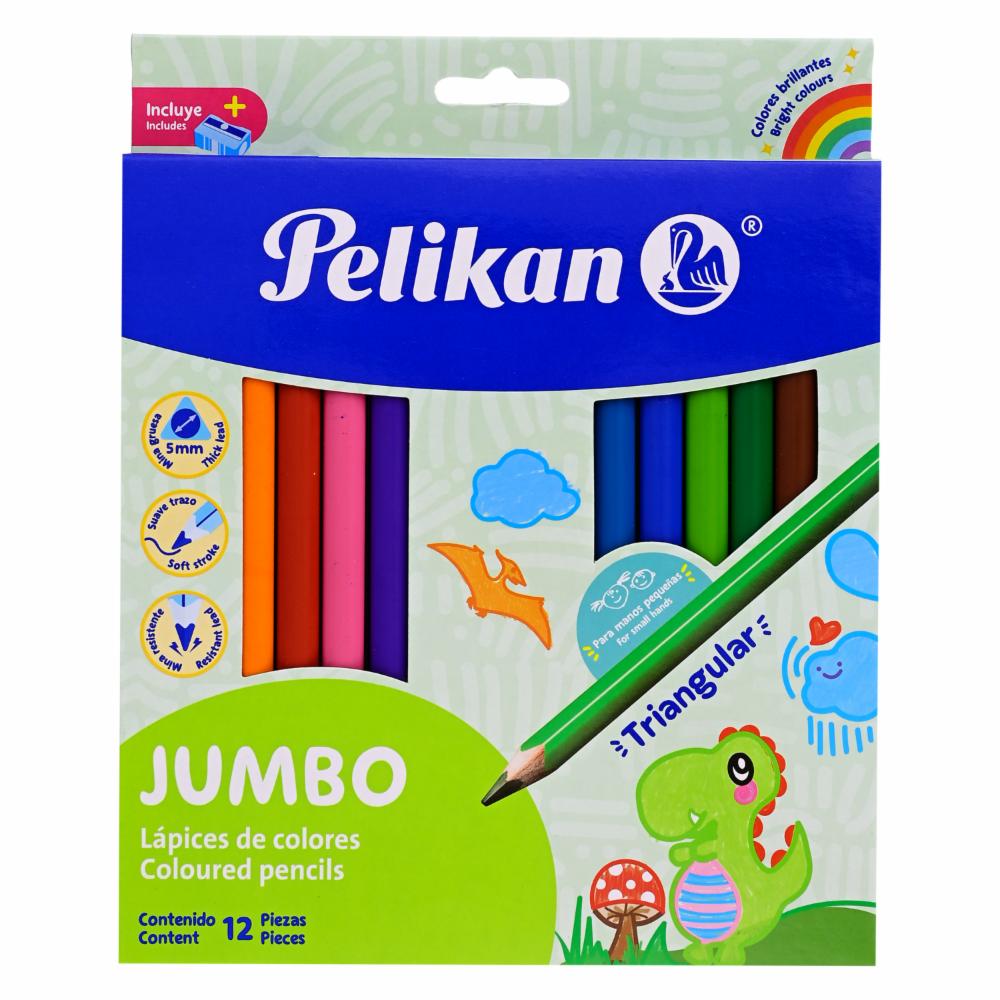 Lápices De Colores Super Soft Jumbos PELIKAN X 12 Uds Megamaxi