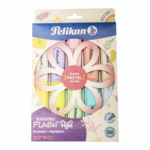 Marcador Resaltador Flash Pétalos Colores Pastel Surtido PELIKAN X 10 Uds