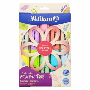 Marcador Resaltador Flash Pétalos Colores Pastel Surtido PELIKAN X 10 Uds