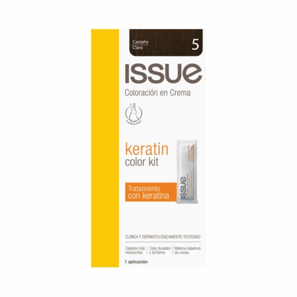 Tinte De Cabello Keratin Color N° 5 Castaño Claro ISSUE 1 Kit
