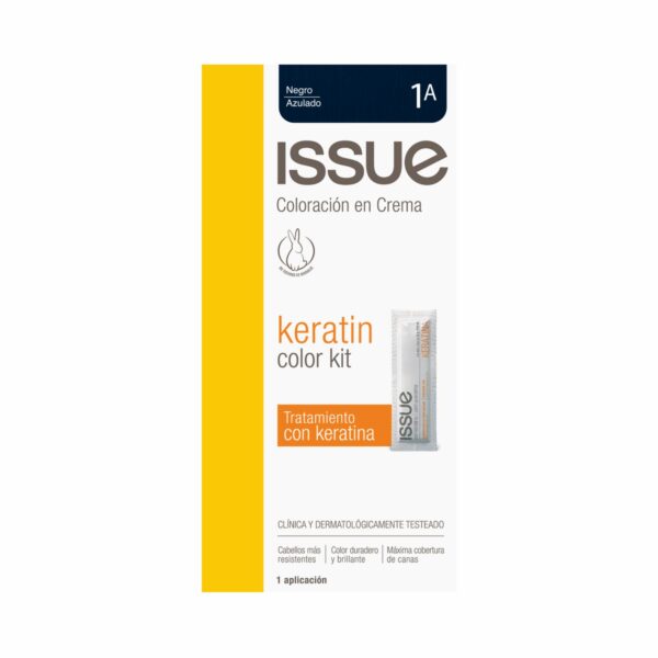 Tinte De Cabello Keratin Color N° 1A Negro Azulado ISSUE 1 Kit