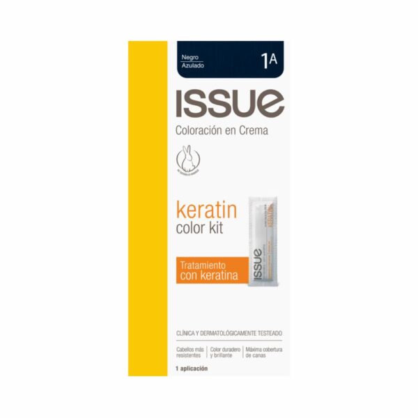 Tinte De Cabello Keratin Color N° 1A Negro Azulado ISSUE 1 Kit