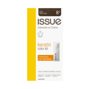 Tinte De Cabello Keratin Color N° 8.1 Rubio Claro Ceniza ISSUE 1 Kit