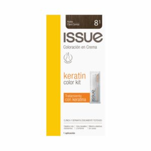Tinte De Cabello Keratin Color N° 8.1 Rubio Claro Ceniza ISSUE 1 Kit