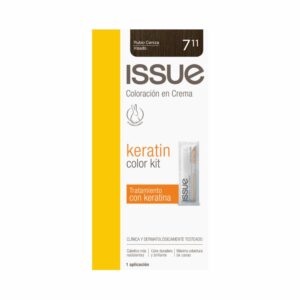 Tinte De Cabello Keratin Color N° 7.11 Rubio Ceniza Irisado ISSUE 1 Kit