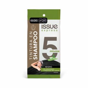 Tintura De Cabello En Shampoo Express 5 Minutos Sin Amoníaco Tono Negro ISSUE 25 Ml