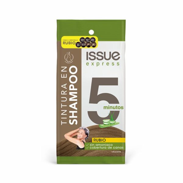 Tintura De Cabello En Shampoo Express 5 Minutos Sin Amoníaco Tono Rubio ISSUE 25 Ml