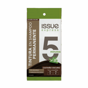 Tintura De Cabello En Shampoo Express 5 Minutos Sin Amoníaco Tono Castaño ISSUE 25 Ml