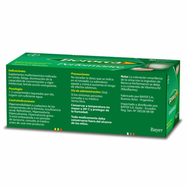 Multivitamínico Performance En Comprimidos BEROCCA X 30 Uds - Imagen 2