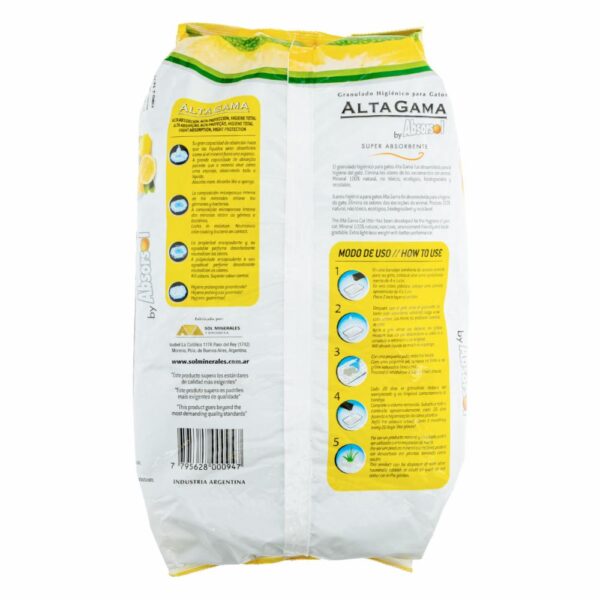 Piedras Sanitarias Para Gatos Perfumada Con Aroma A Limón ALTA GAMA 3,6 Kg - Imagen 2