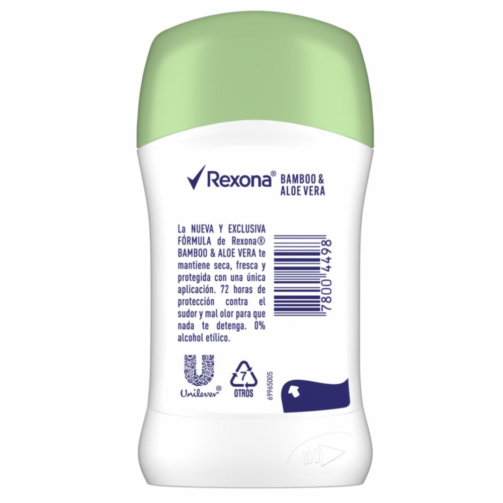 Desodorante En Barra Para Dama Bamboo Y Aloe Vera REXONA 50 G - Imagen 2