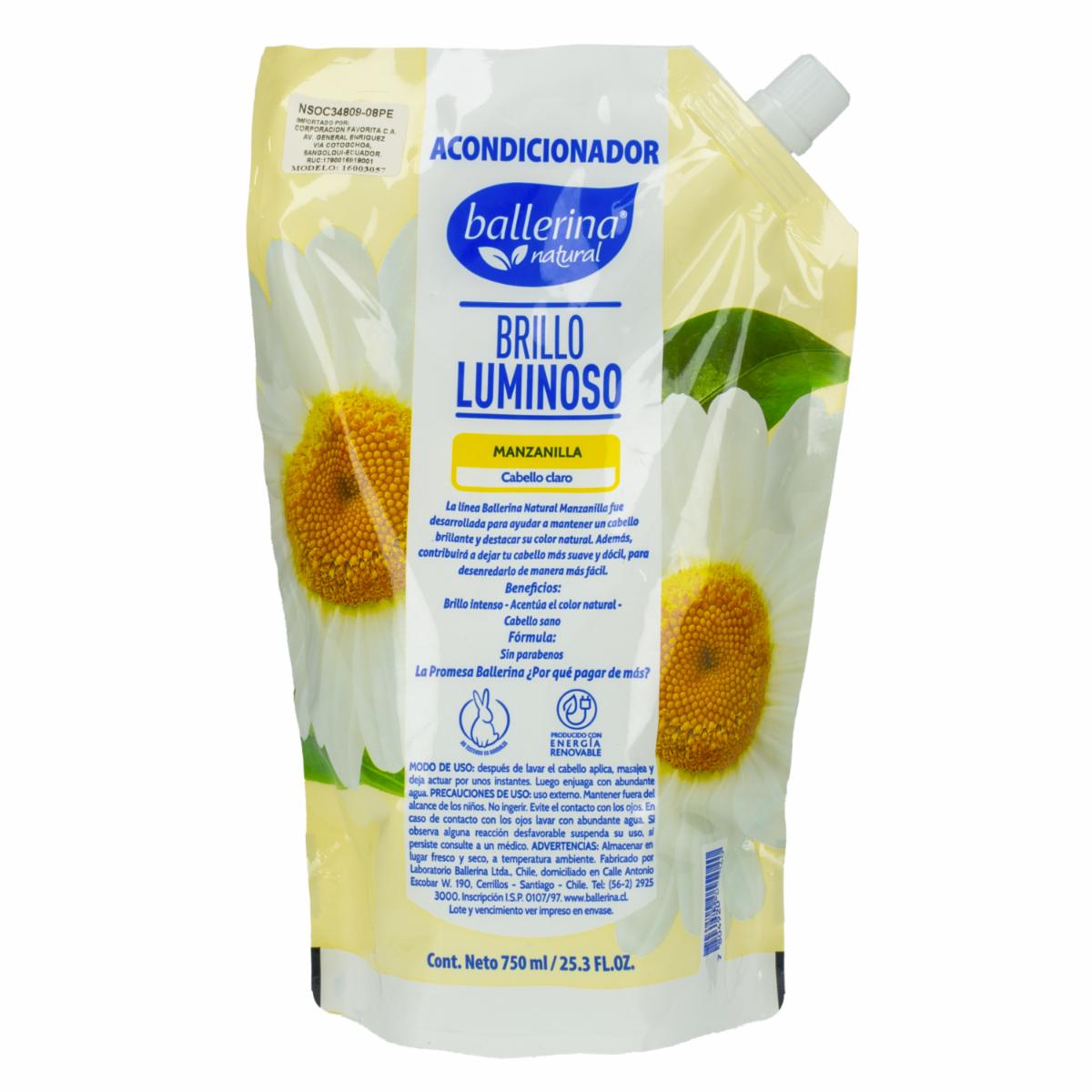 Acondicionador De Cabello Manzanilla BALLERINA Doypack