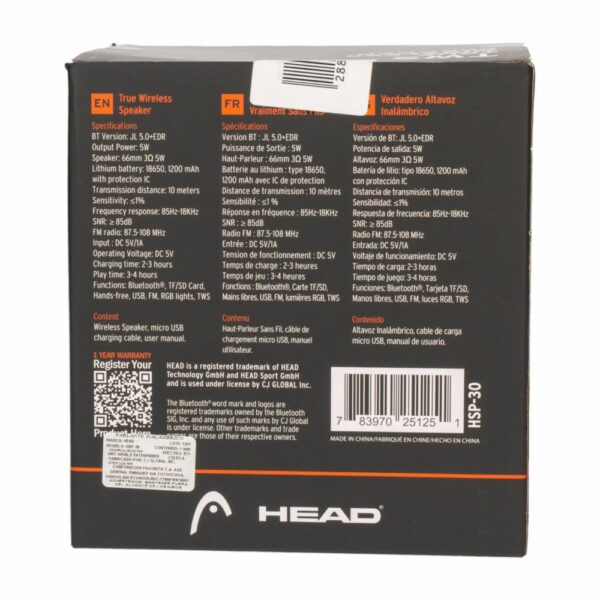 Parlante TWS HSP-30 HEAD Negro - Imagen 5