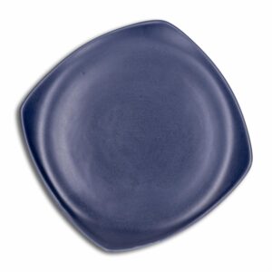 Plato Postre Mate Semicuadrado Color Azul CERÁMICA ANDINA 21 Cm