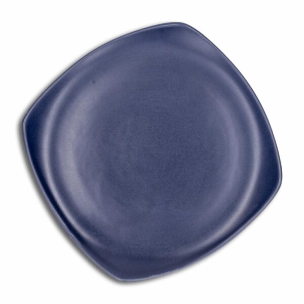 Plato Postre Mate Semicuadrado Color Azul CERAMICA ANDINA 21 Cm