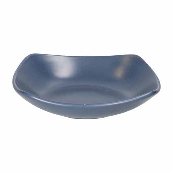Plato Hondo Mate Semicuadrado Color Azul CERAMICA ANDINA 21 Cm