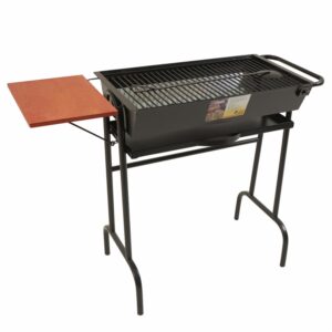 Parrilla De Carbón Con Repisa De Madera ARTE VALLE Mediana